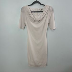 Grifflin Paris White Short Sleeved Dress With Silver Threads Size Small 9089